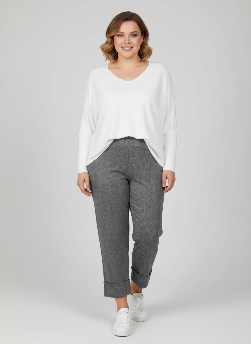 pantalon gris chiné