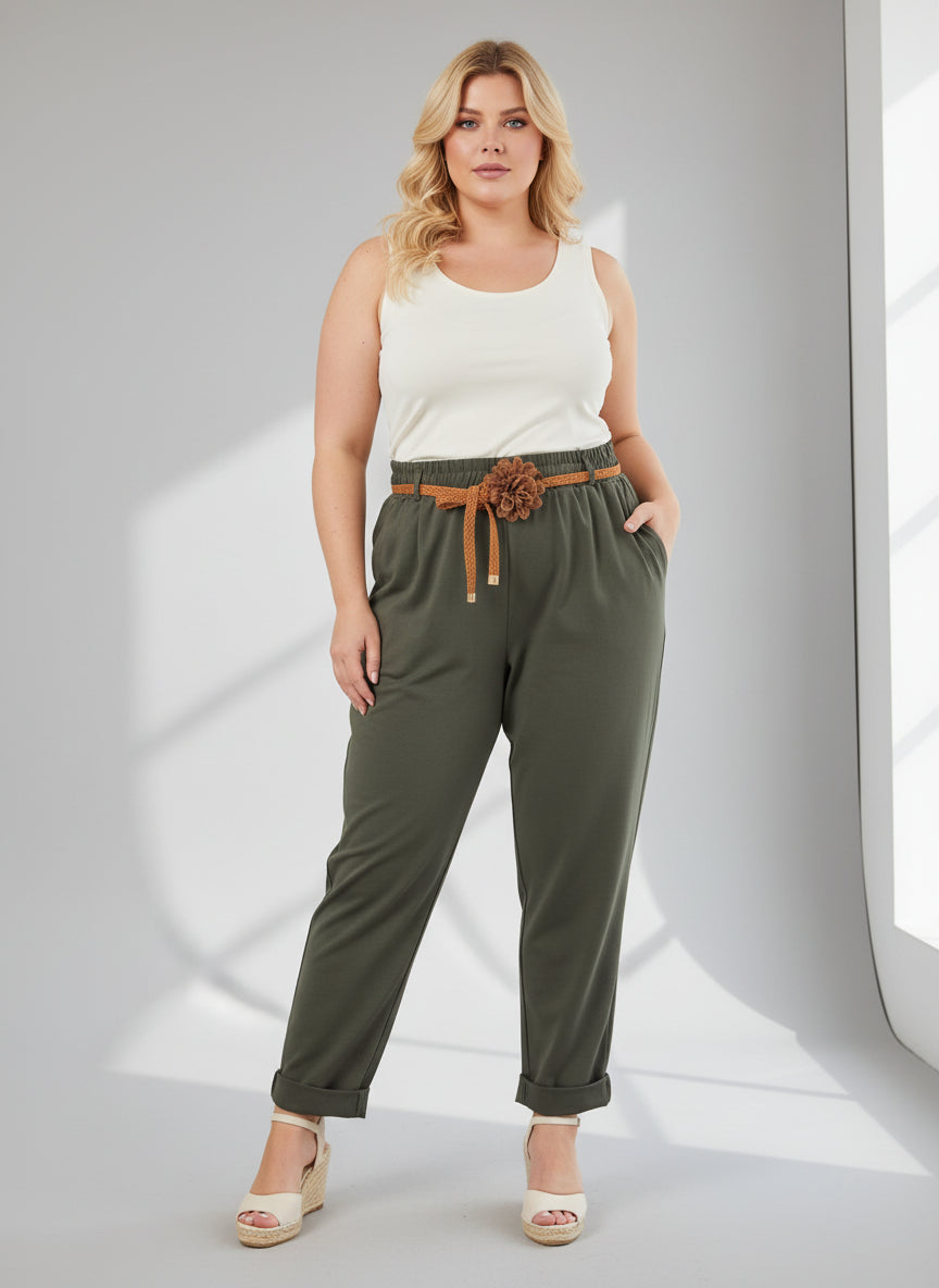 pantalon magique ceinture fleur