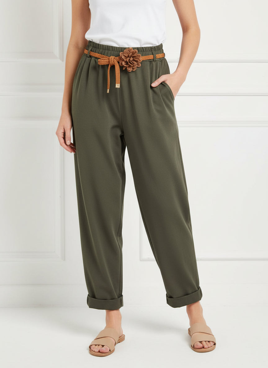 pantalon magique ceinture fleur