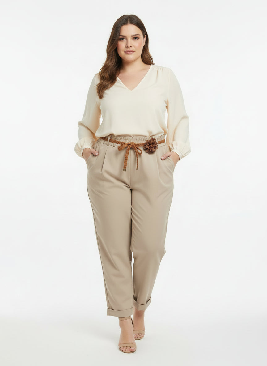 pantalon magique ceinture fleur