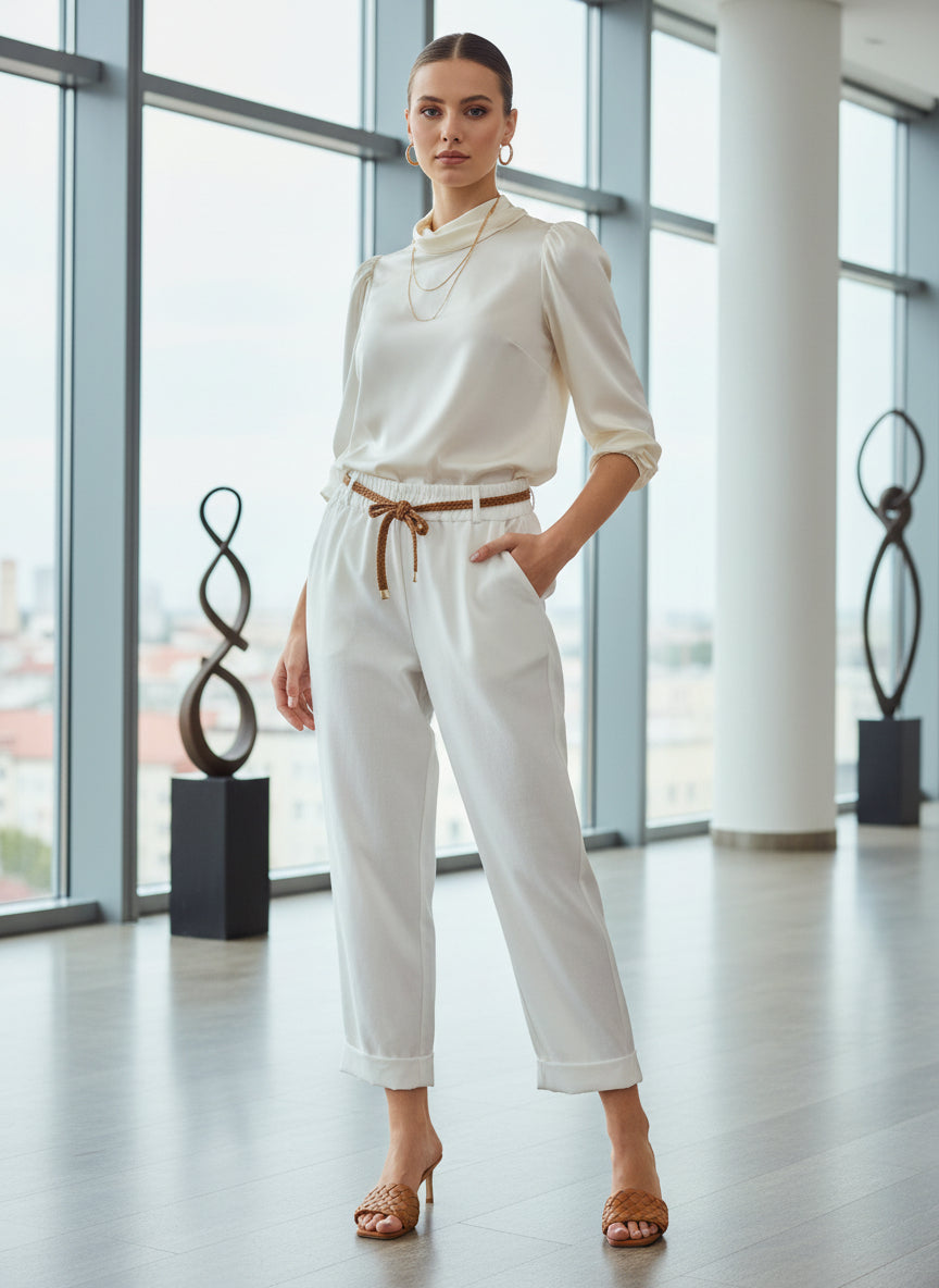 pantalon magique ceinture fleur